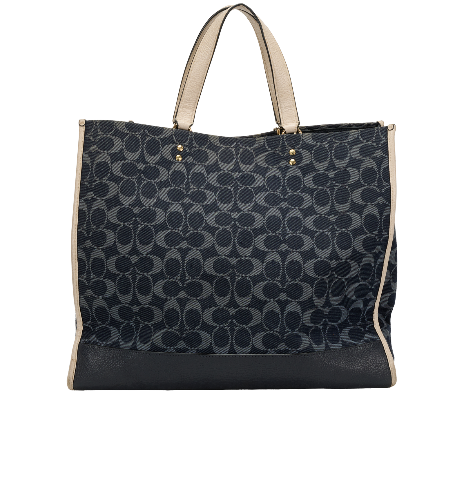 Dempsey Tote 40, &pound;120, Handbags, Blue/White, Canvas/Leather, Back view
